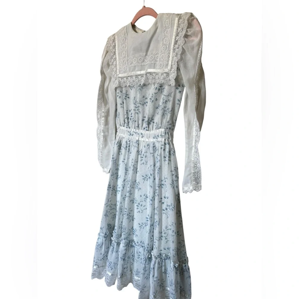 RARE 1960s Gunne Sax Boho Cottagecore Fairycore Peasant Dress - Picture 6 of 14
